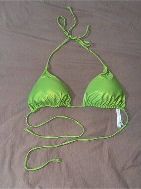 Urban Outfitters Lime Green Shimmery Triangle Swim Top